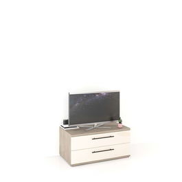 Comoda TV CUBO B90 Clasic, 2 sertare, Oak, Vizon