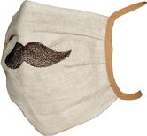 Masca de protectie Sander Linnen Moustache in nisipiu