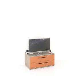 Comoda TV CUBO B90 Clasic, 2 sertare, Oak, Ginger