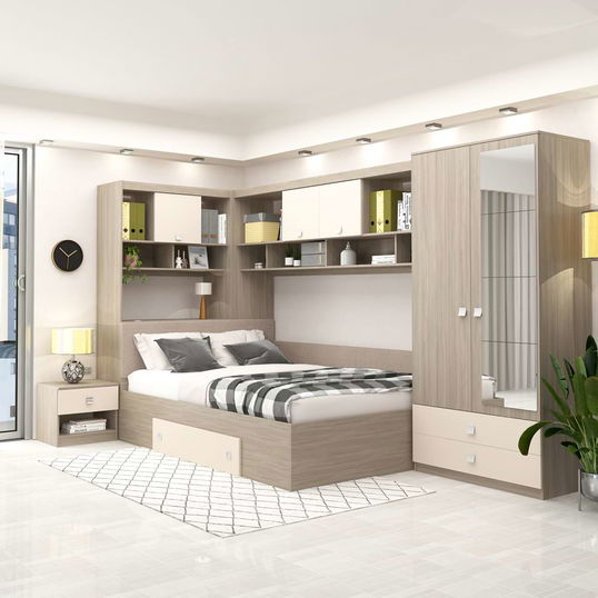 Dormitor colt ALESSIO, configuratia ALE3, Oak, Vizon