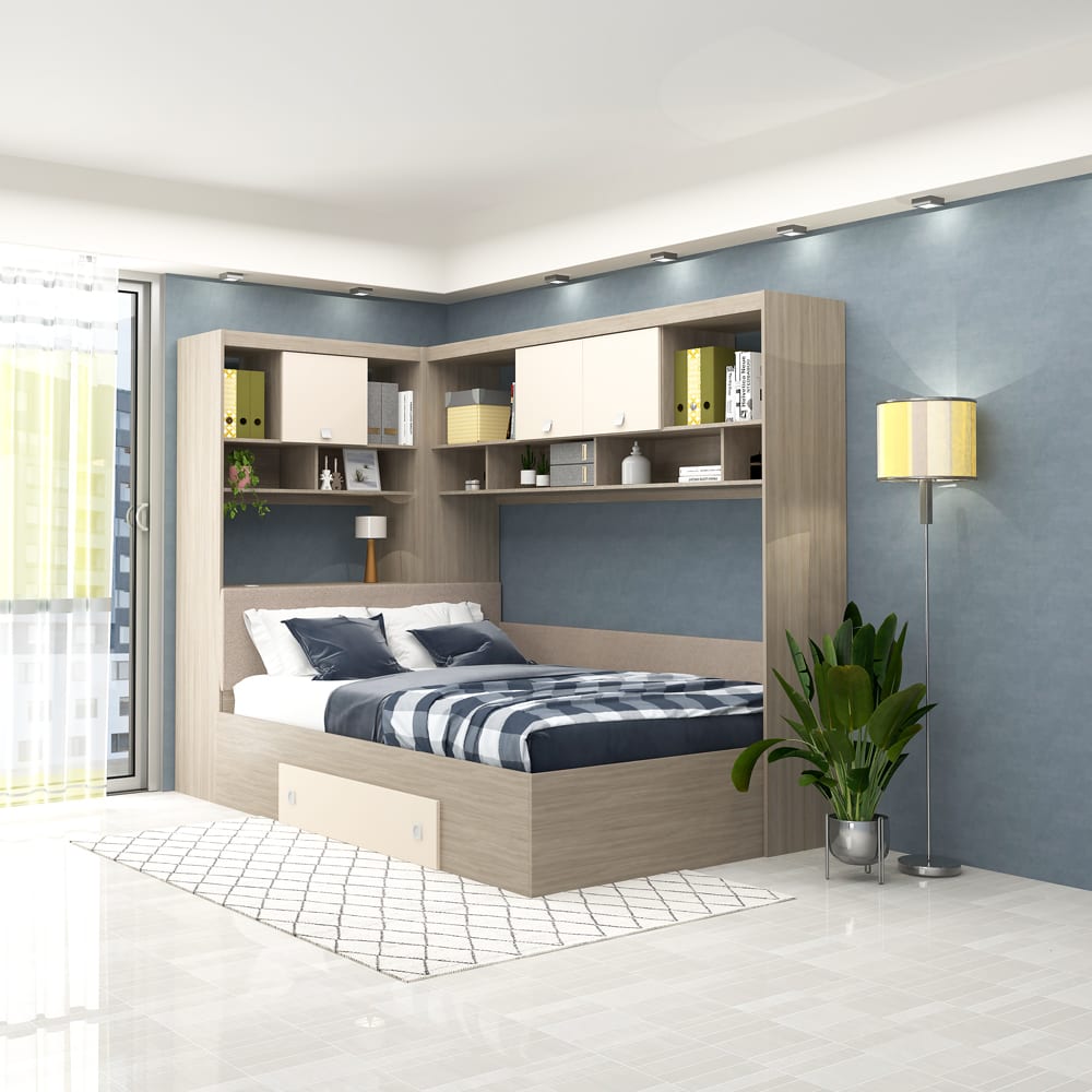 Dormitor colt ALESSIO, configuratia ALE1, Oak, Vizon