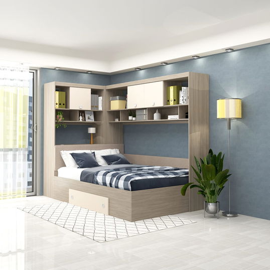 Dormitor colt ALESSIO, configuratia ALE1, Oak, Vizon