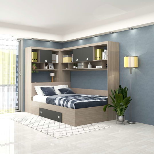Dormitor colt ALESSIO, configuratia ALE1, Oak, Antracit