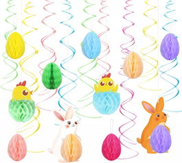 Set decoratiuni pentru Paste LANMOK, 21 piese, hartie/plastic, multicolor