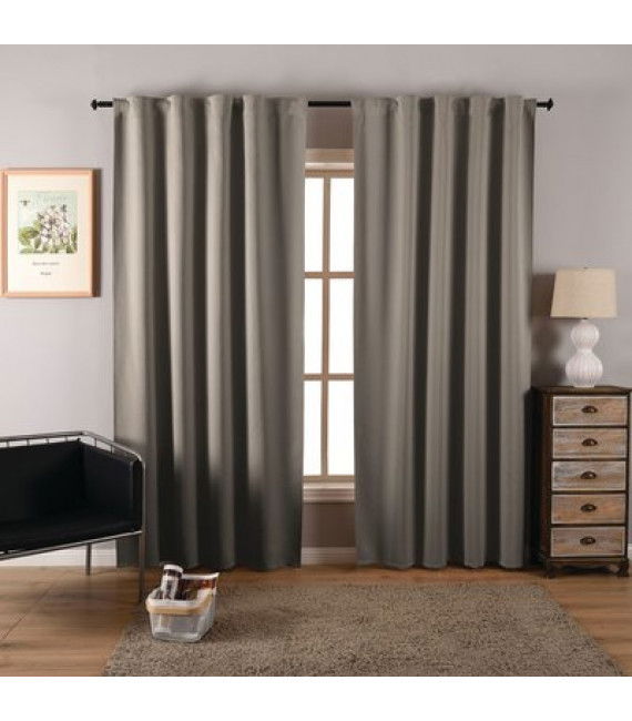 SET DRAPERIE BLACKOUT GRI INCHIS Casa Deco Logistics, CU REJANSA DE BARA