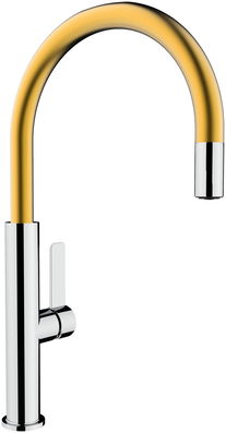 Baterie bucatarie Teka FOT 995 cu teava inalta rotativa Brass
