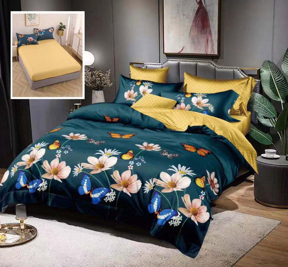 LENJERIE DE PAT FINET 6 PIESE CU HUSĂ UNIVERSALĂ PENTRU SALTEA DE 160x200 ȘI 180x200 (HF6P29)