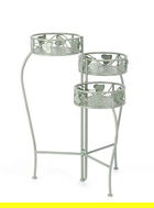 Suport pentru ghivece Harriet, Bizzotto, 22 x 65 cm, pliabil, otel, verde sage