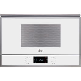 Cuptor cu microunde incorporabil Teka ML 822 BIS cu 22 litri 9 retete presetate 850W baza ceramica grill 1200W rabatabil balama stanga inox anti-pata/cristal alb