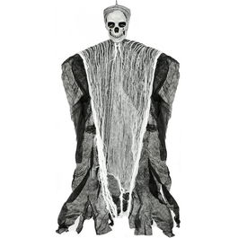 Decoratiune pentru Halloween Buwenbuwen, plastic/poliester, alb/gri, 55 x 86 cm