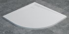 Cadita de dus semirotunda SanSwiss Livada W20A 90x90 cm slim marmura sintetica alb