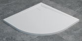 Cadita de dus semirotunda SanSwiss Livada W20A 90x90 cm slim marmura sintetica alb