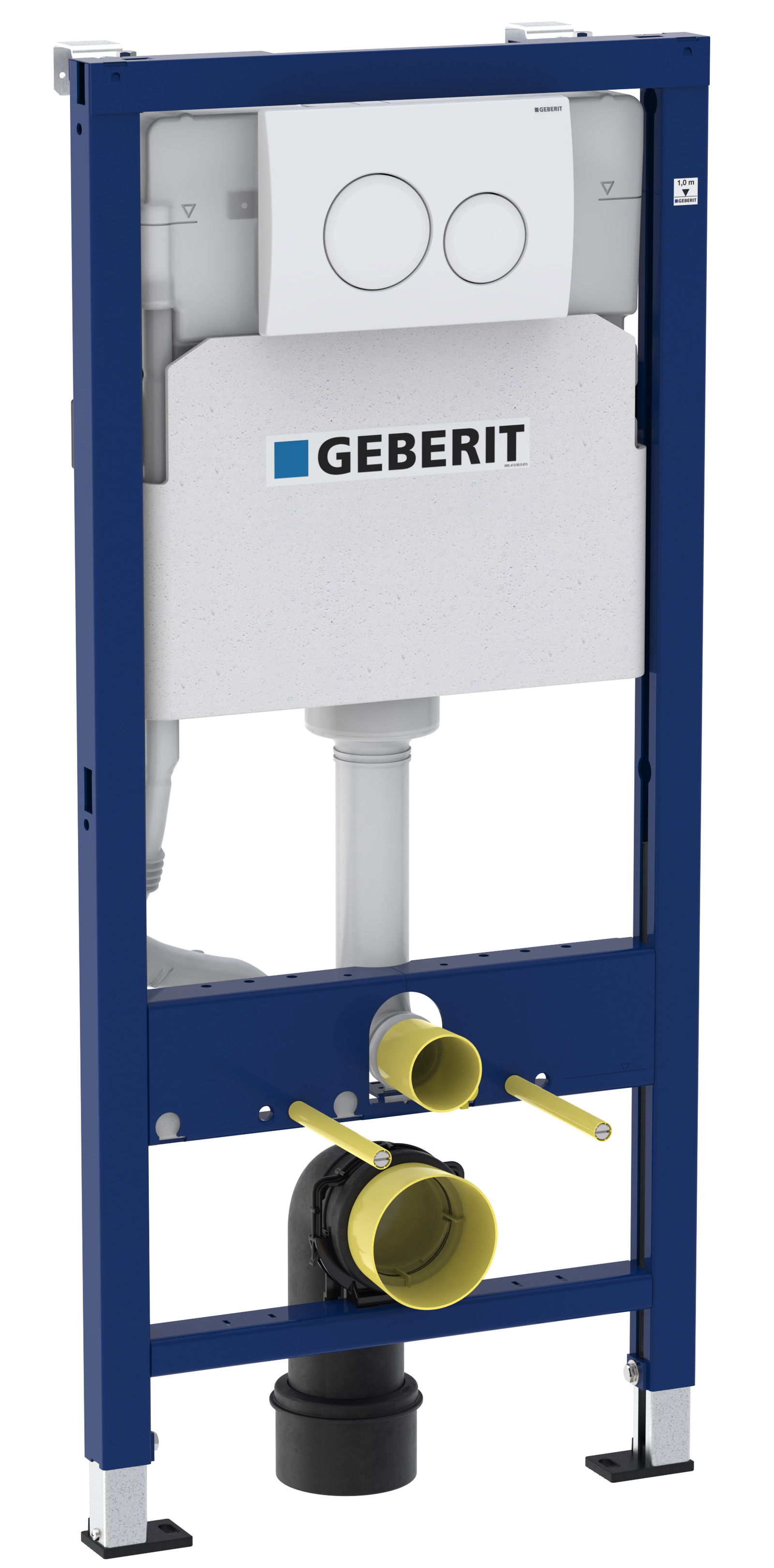 Set rezervor incastrat Geberit Duofix Delta PLUS cu set fixare si clapeta Delta 20 alba