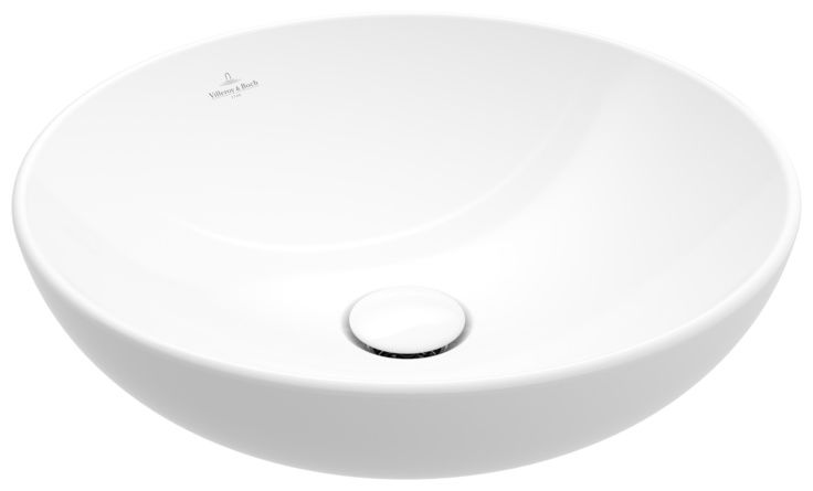 Lavoar rotund tip bol Villeroy&Boch Loop&Friends 42cm cu preaplin material TitanCeram montare pe blat