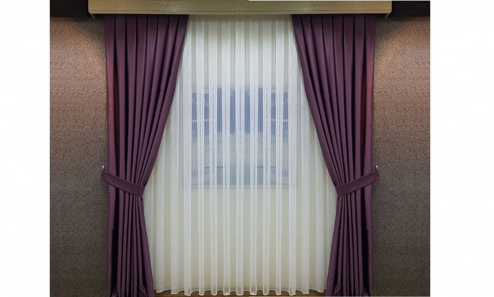 Set complet pentru fereastra DRAPERIE Red RIO SATEN ANTRACIT 010+ PERDEA VOAL508