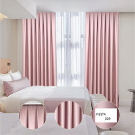 Set complet pentru fereastra BLACKOUT DRAPERIE Red FIESTA SATEN MOV DESCHIS 029+ PERDEA VOAL508