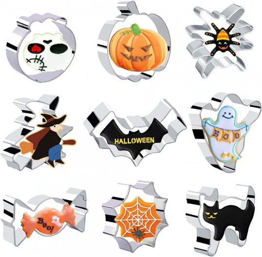 Set 9 forme pentru prajituri FAHIYAKU, otel inoxidabil, argintiu