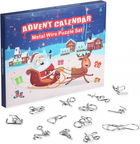 Set calendar de advent Kohmui, metal, argintiu, 24 piese