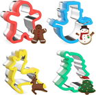 Set de 4 forme pentru biscuiti Joyoldelf, otel inoxidabil/polipropilena, multicolor