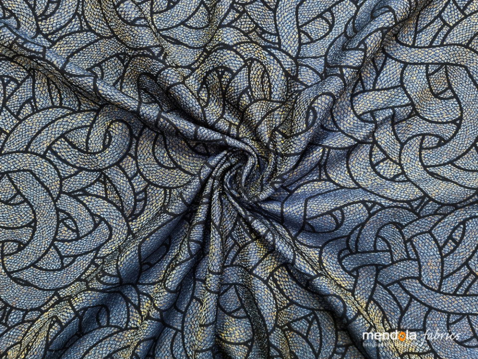 DRAPERIE CU REJANSA MENDOLA MOZAIC ALBASTRU V8