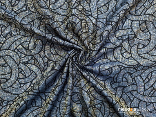 DRAPERIE CU REJANSA MENDOLA MOZAIC ALBASTRU V8
