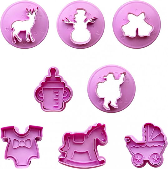 Set 8 forme pentru prajituri Cuidongsheng, silicon, mov