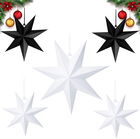 Set de 5 stelute suspendate Sunshine smile, negru/alb, hartie, 1 x 60 cm / 4 x 30 cm