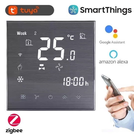 Termostat Zigbee pentru incalzirea in pardoseala TOR2000 Argintiu