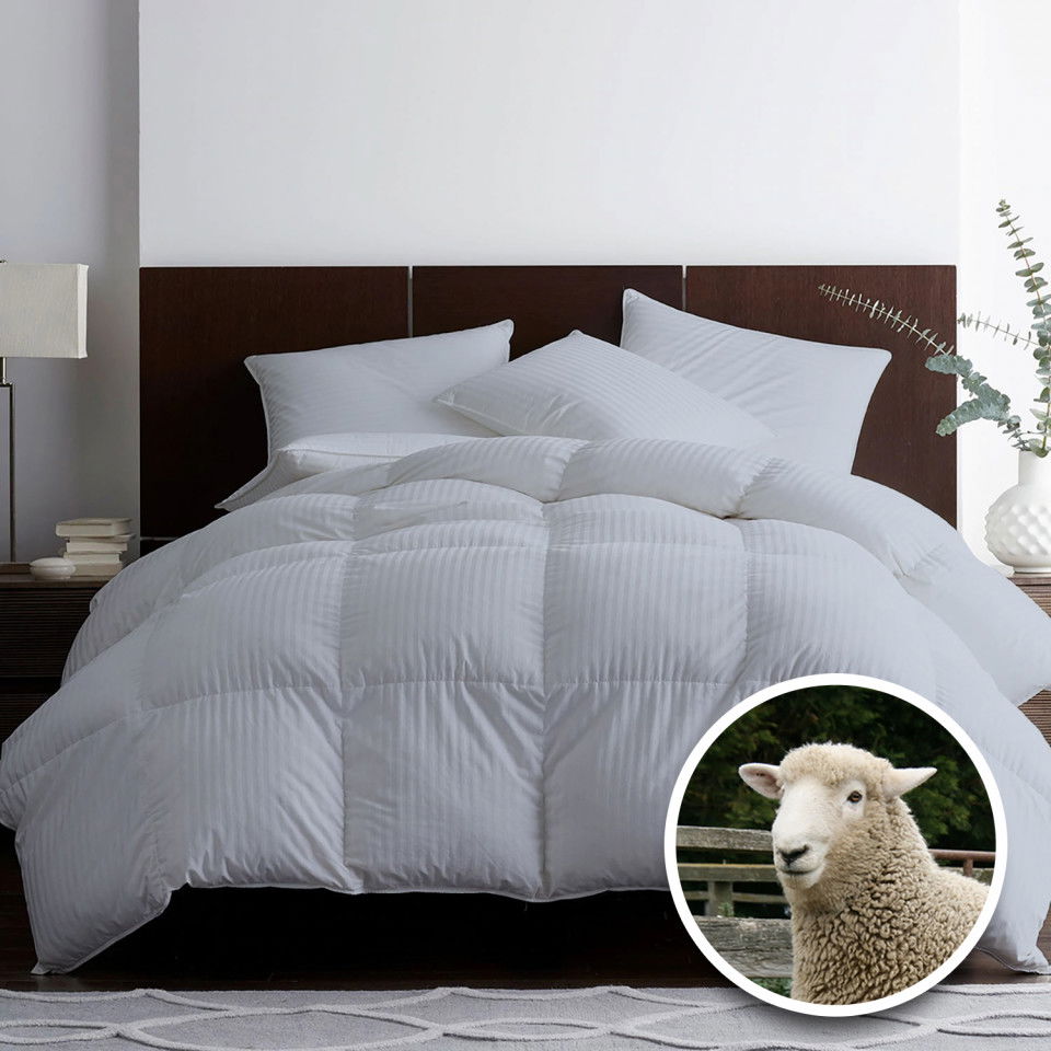 PILOTĂ MATLASATĂ LÂNĂ DAMASC 100% NATURAL - DE IARNĂ - GRI 160cm x 210cm