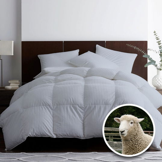 PILOTĂ MATLASATĂ LÂNĂ DAMASC 100% NATURAL - DE IARNĂ - GRI 160cm x 210cm