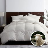 PILOTĂ MATLASATĂ LÂNĂ DAMASC 100% NATURAL - DE IARNĂ - CREM 140cm x 210cm