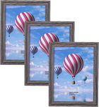 Set de 3 rame foto Metrekey, lemn/plastic, gri, 21 x 29,7 cm