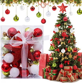 Set de 30 de globuri pentru Craciun SUNSK, multicolor, plastic