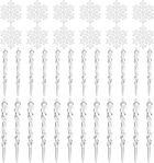 Set de 36 ornamente pentru Craciun LEMESO, transparent, plastic, 5 x 5 cm / 10 cm / 13 cm