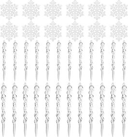 Set de 36 ornamente pentru Craciun LEMESO, transparent, plastic, 5 x 5 cm / 10 cm / 13 cm