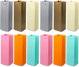 Set de 12 pungi pentru sticle de vin ANZON MORIES, carton, multicolor, 11 x 9 x 35 cm