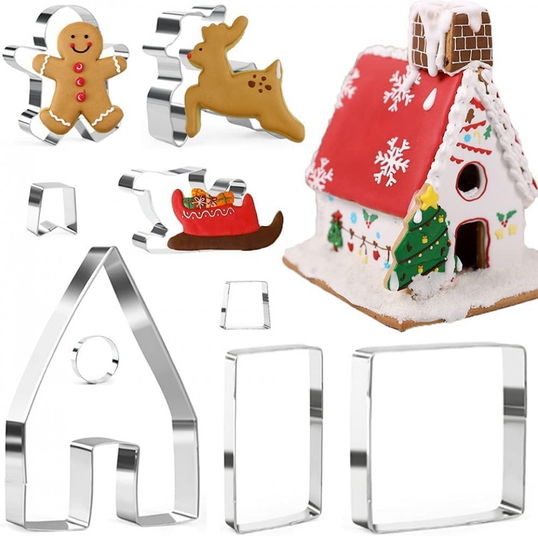 Set de 9 forme pentru prajituri Keepaty, otel inoxidabil, argintiu