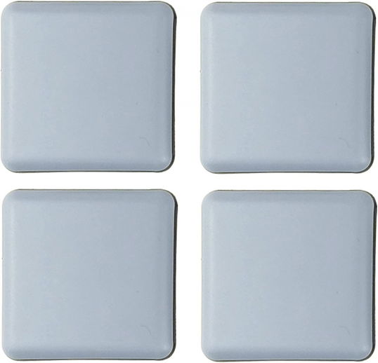 Set de 4 glisoare de mobilier Hasware, patrat, EVA/polipropilena , gri/negru, 30 x 30 mm