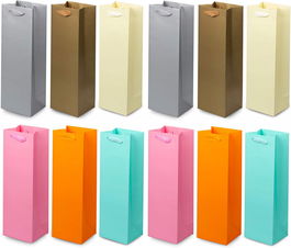 Set de 12 pungi pentru sticle de vin ANZON MORIES, carton, multicolor, 11 x 9 x 35 cm