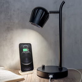 Lampa de birou Aivond, USB, unghi reglabil, 4000K ,7W, negru, metal, 36 x 17,3 cm