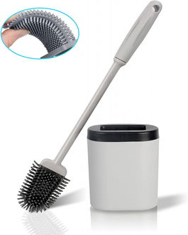 Perie de toaleta BLAZOR, silicon, gri/negru