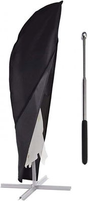 Husa de protectie parasolar cu tija Zizwe, negru, poliester, 280 x 30 x 81 x 46 cm
