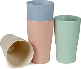 Set de 4 pahare Zusammen, polipropilena, multicolor, 12,9 x 7,3 cm