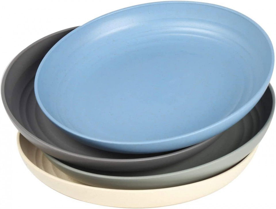 Set de 4 farfurii rotunde Generic, plastic, multicolor, 22 cm