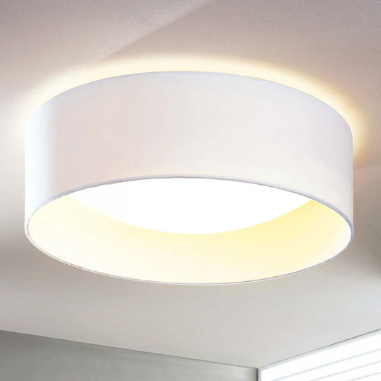 Plafoniera Franka, LED, tesatura/plastic/metal, alb, 14 x 42 cm