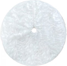 Covoras pentru bradul de Craciun YXHZVON, blana ecologica, alb, 90 cm