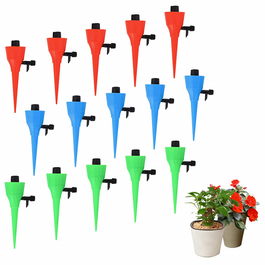 Set de 15 piese cu sistem automat de udare a plantelor JANERIW, ABS, multicolor, 20-30 mm, 15 x 4 cm