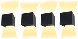 Set de 2 aplice de perete Genérico, negru, aluminiu, 3000k