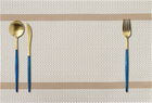 Set de 6 naproane Hicoosee, PVC/poliester, albastru/bej, 45 x 30 cm