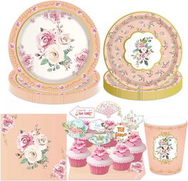 Set de vesela pentru petrecere JeVenis, carton, multicolor, 56 piese
